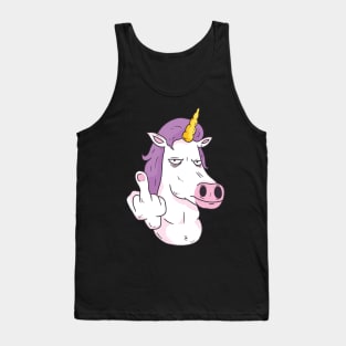 Unicorn middle finger gift idea Tank Top